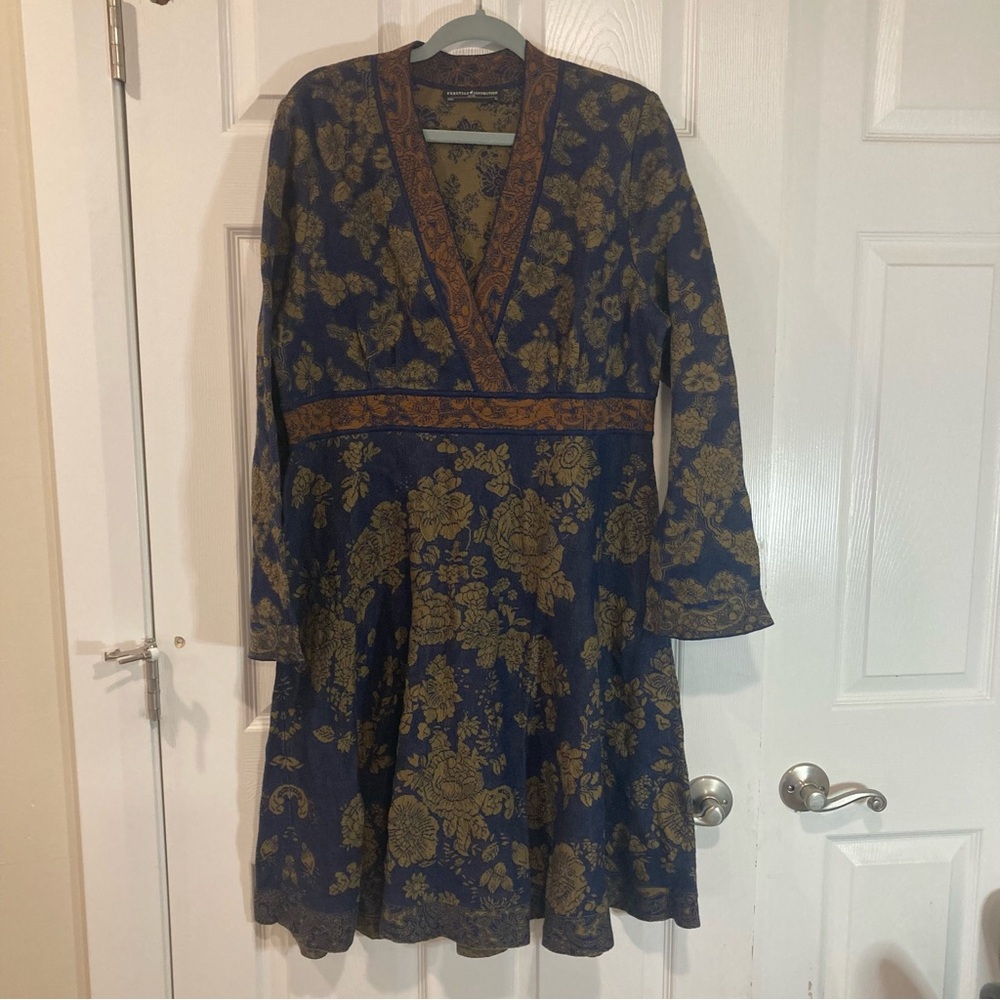 Peruvian Connection 100% Pima cotton floral sweater dress size XL made in Peru